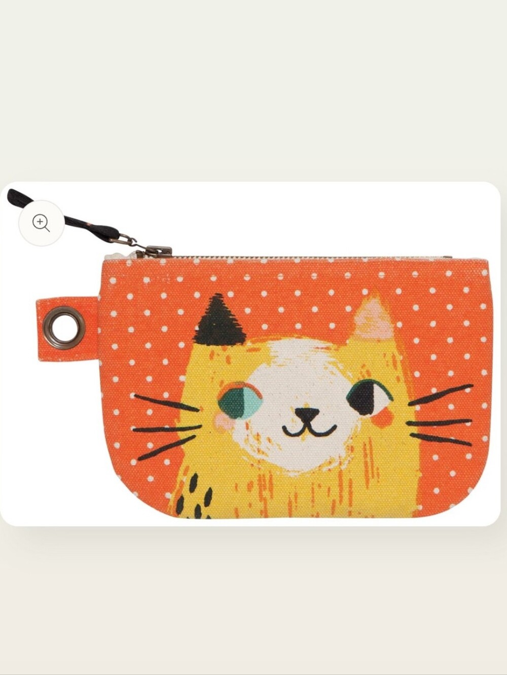 NWT Danica Studio Orange & Yellow Cat Zipper Pouch